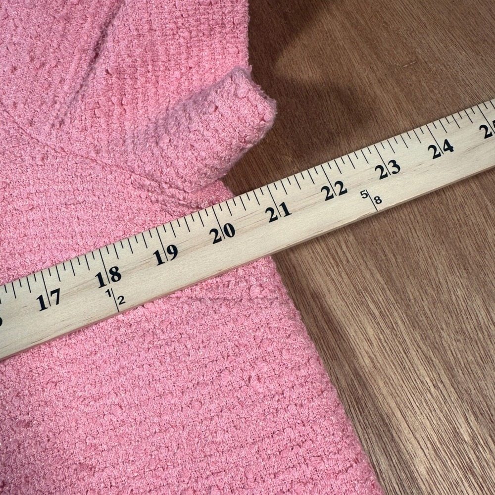Tuckernuck Jackie Tweed Dress L Coral Pink Shift Mini Gold Buttons Preppy - Picture 5 of 10